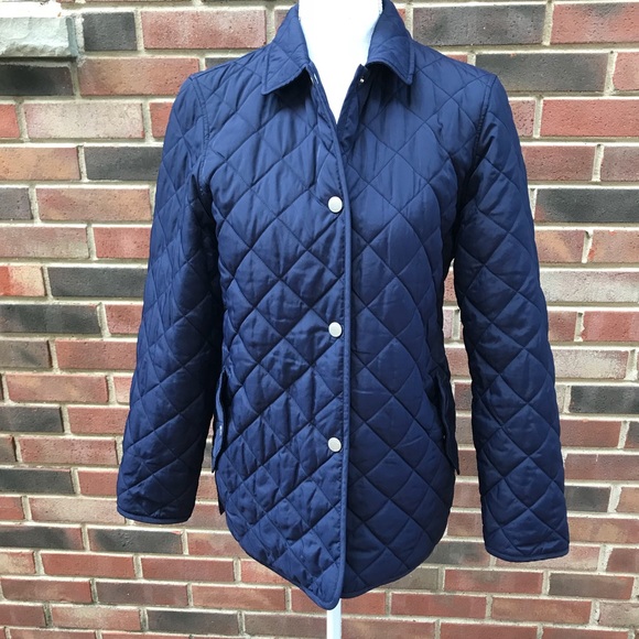 Jones New York Signature Navy Quilted Barn Jacket - Picture 1 of 7